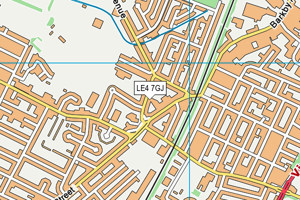 LE4 7GJ map - OS VectorMap District (Ordnance Survey)