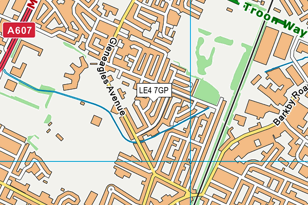 LE4 7GP map - OS VectorMap District (Ordnance Survey)