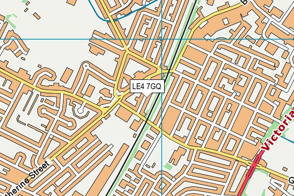 LE4 7GQ map - OS VectorMap District (Ordnance Survey)