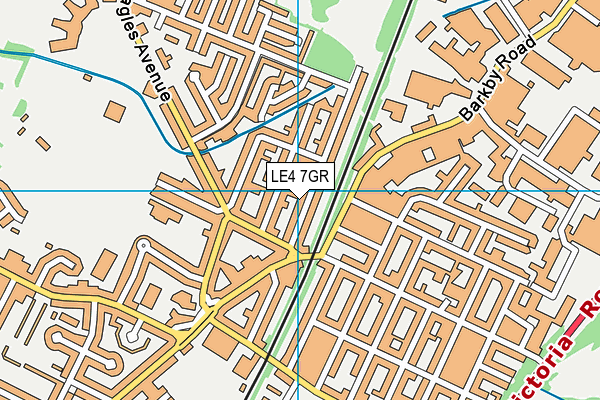 LE4 7GR map - OS VectorMap District (Ordnance Survey)