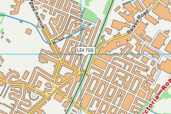 LE4 7GS map - OS VectorMap District (Ordnance Survey)