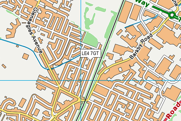 LE4 7GT map - OS VectorMap District (Ordnance Survey)