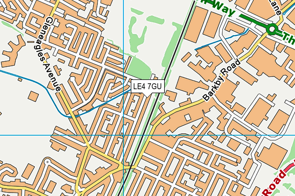 LE4 7GU map - OS VectorMap District (Ordnance Survey)