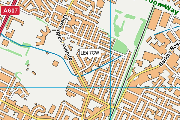 LE4 7GW map - OS VectorMap District (Ordnance Survey)