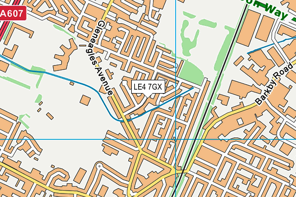 LE4 7GX map - OS VectorMap District (Ordnance Survey)