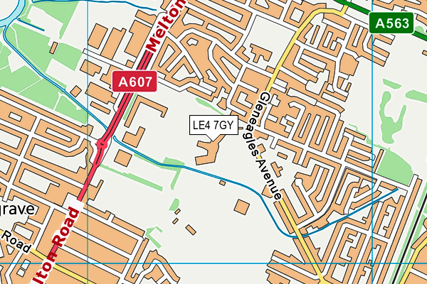 LE4 7GY map - OS VectorMap District (Ordnance Survey)