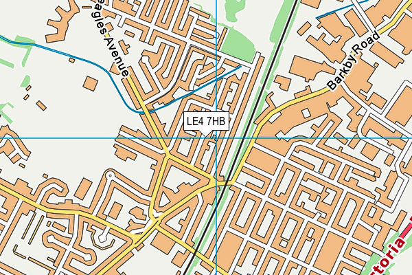 LE4 7HB map - OS VectorMap District (Ordnance Survey)