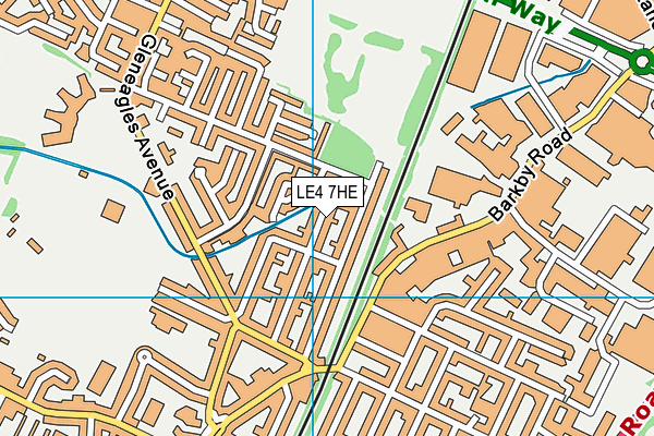 LE4 7HE map - OS VectorMap District (Ordnance Survey)