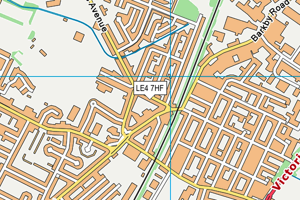 LE4 7HF map - OS VectorMap District (Ordnance Survey)