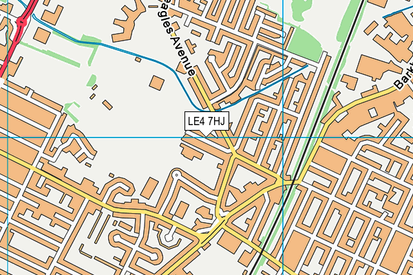 LE4 7HJ map - OS VectorMap District (Ordnance Survey)