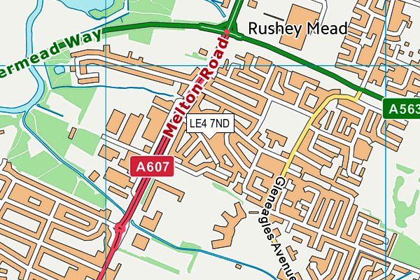 LE4 7ND map - OS VectorMap District (Ordnance Survey)