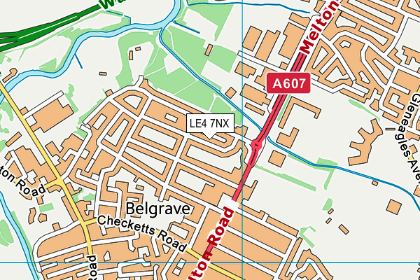 LE4 7NX map - OS VectorMap District (Ordnance Survey)