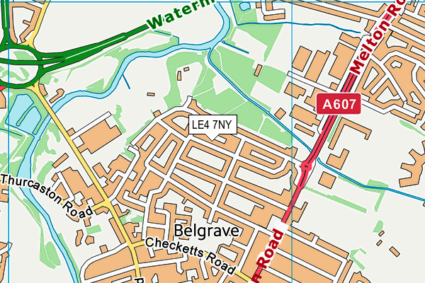 LE4 7NY map - OS VectorMap District (Ordnance Survey)