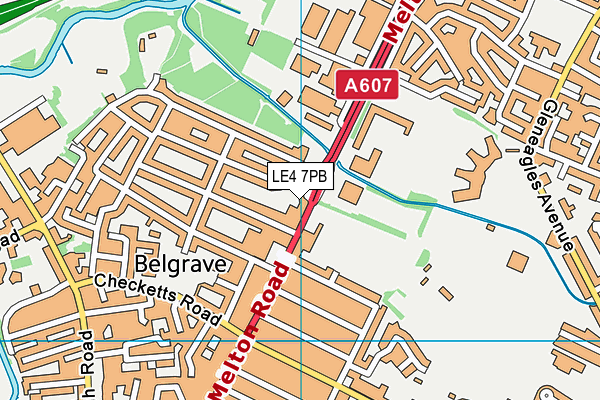 LE4 7PB map - OS VectorMap District (Ordnance Survey)