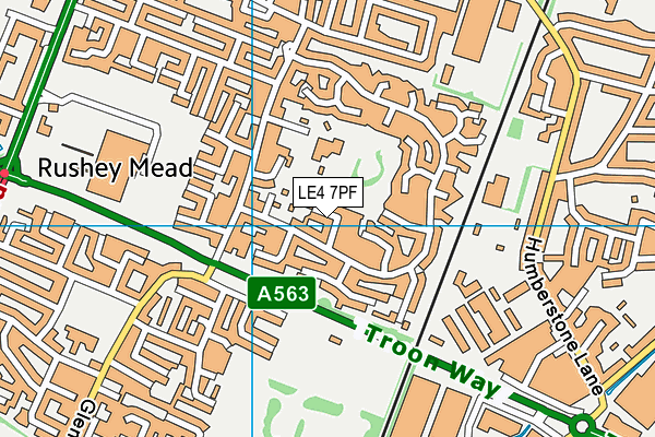 LE4 7PF map - OS VectorMap District (Ordnance Survey)