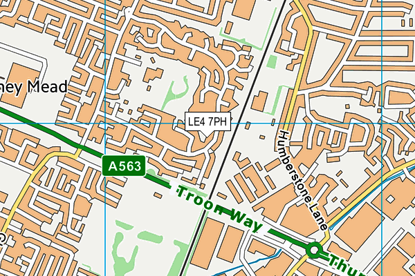LE4 7PH map - OS VectorMap District (Ordnance Survey)