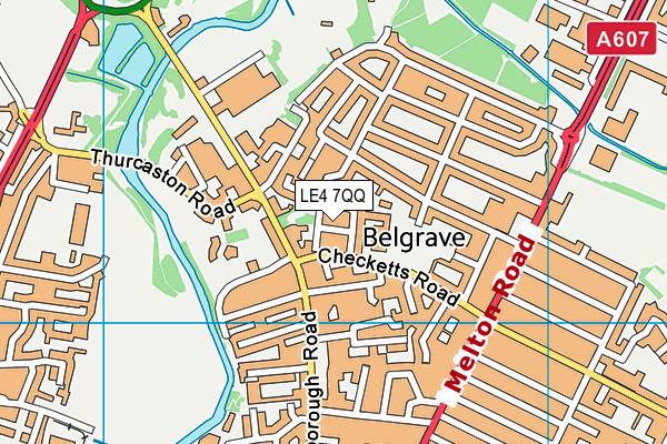 LE4 7QQ map - OS VectorMap District (Ordnance Survey)