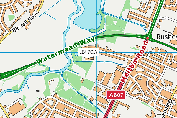 LE4 7QW map - OS VectorMap District (Ordnance Survey)