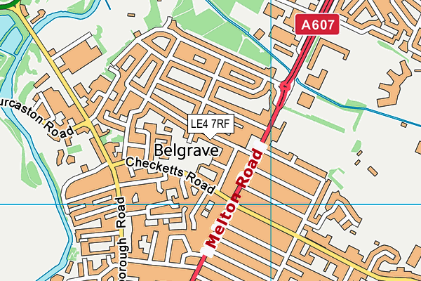 LE4 7RF map - OS VectorMap District (Ordnance Survey)