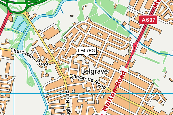 LE4 7RG map - OS VectorMap District (Ordnance Survey)