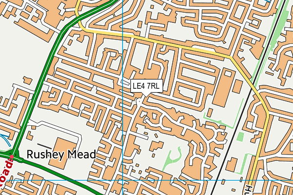 LE4 7RL map - OS VectorMap District (Ordnance Survey)