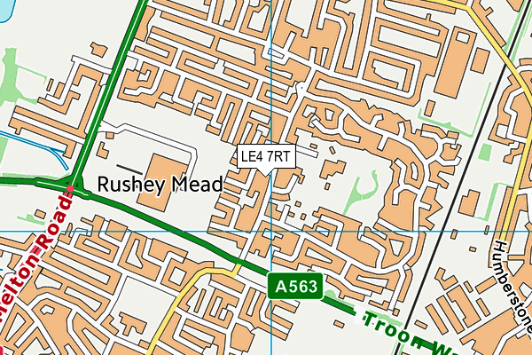 LE4 7RT map - OS VectorMap District (Ordnance Survey)