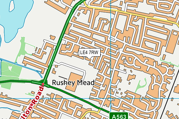 LE4 7RW map - OS VectorMap District (Ordnance Survey)