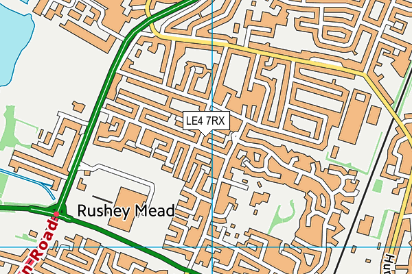 LE4 7RX map - OS VectorMap District (Ordnance Survey)