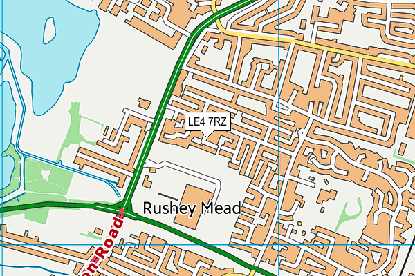 LE4 7RZ map - OS VectorMap District (Ordnance Survey)