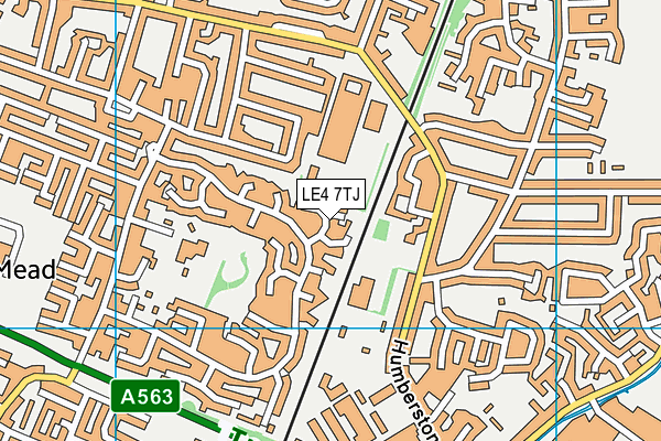 LE4 7TJ map - OS VectorMap District (Ordnance Survey)