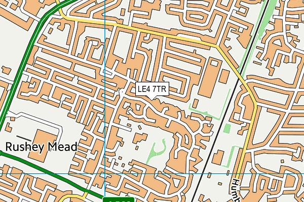 LE4 7TR map - OS VectorMap District (Ordnance Survey)