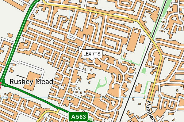 LE4 7TS map - OS VectorMap District (Ordnance Survey)