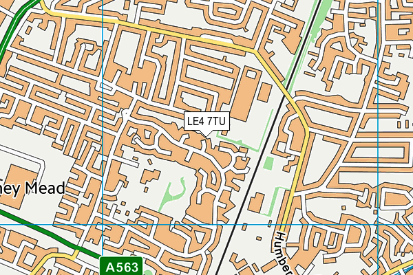LE4 7TU map - OS VectorMap District (Ordnance Survey)