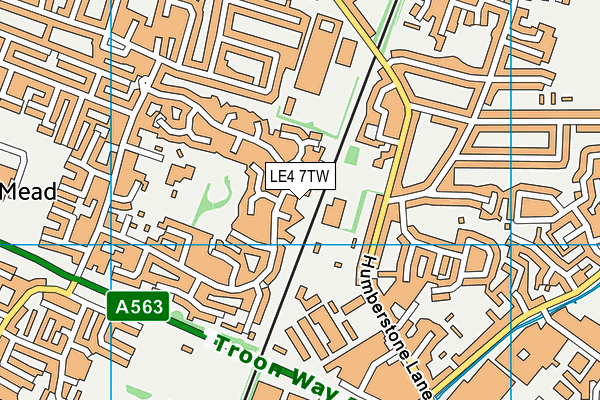 LE4 7TW map - OS VectorMap District (Ordnance Survey)