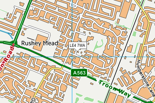 LE4 7WA map - OS VectorMap District (Ordnance Survey)