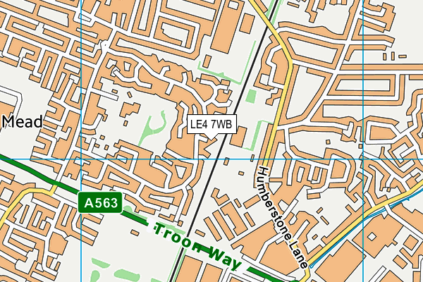 LE4 7WB map - OS VectorMap District (Ordnance Survey)