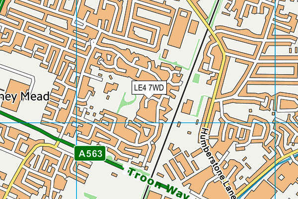 LE4 7WD map - OS VectorMap District (Ordnance Survey)