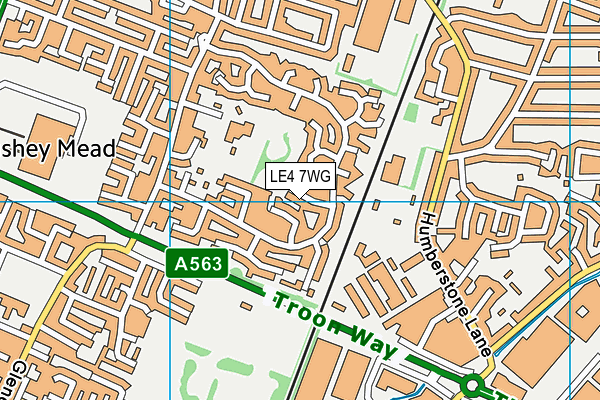 LE4 7WG map - OS VectorMap District (Ordnance Survey)