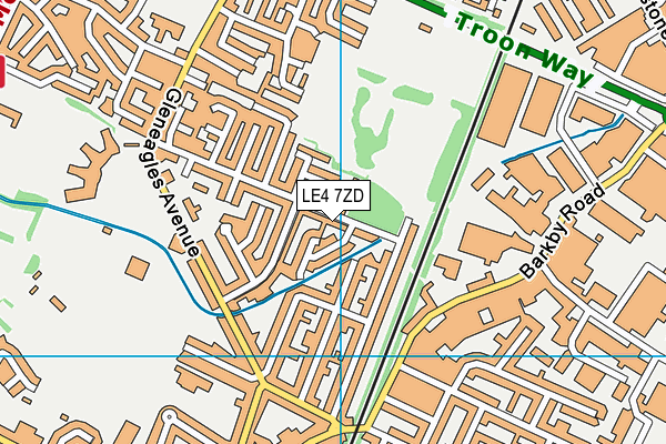 LE4 7ZD map - OS VectorMap District (Ordnance Survey)