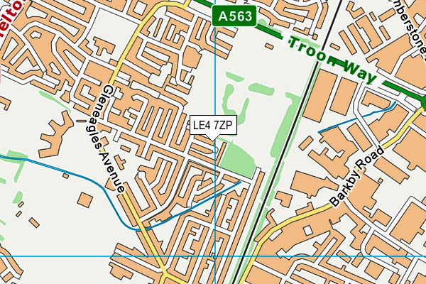 LE4 7ZP map - OS VectorMap District (Ordnance Survey)