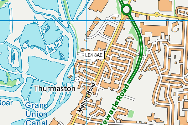 LE4 8AE map - OS VectorMap District (Ordnance Survey)