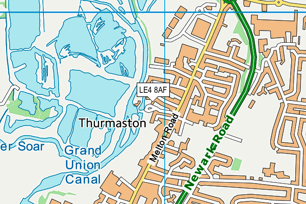 LE4 8AF map - OS VectorMap District (Ordnance Survey)