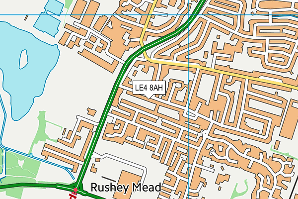 LE4 8AH map - OS VectorMap District (Ordnance Survey)