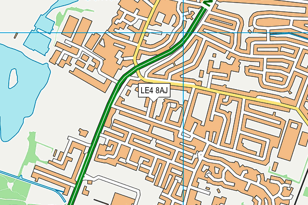 LE4 8AJ map - OS VectorMap District (Ordnance Survey)