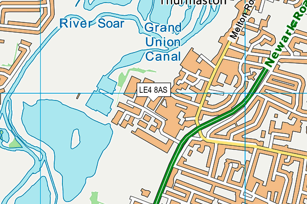 LE4 8AS map - OS VectorMap District (Ordnance Survey)
