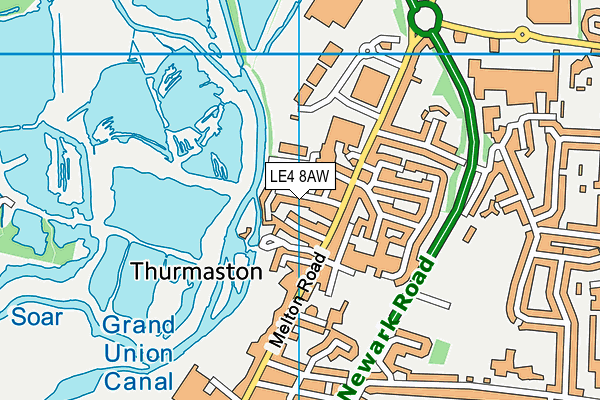LE4 8AW map - OS VectorMap District (Ordnance Survey)