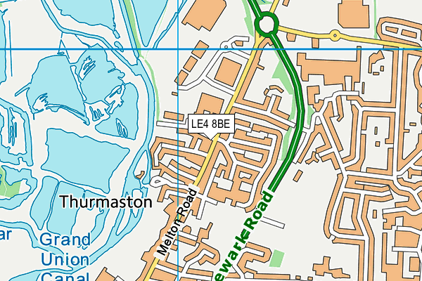 LE4 8BE map - OS VectorMap District (Ordnance Survey)