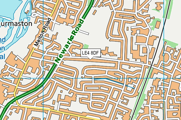 LE4 8DF map - OS VectorMap District (Ordnance Survey)