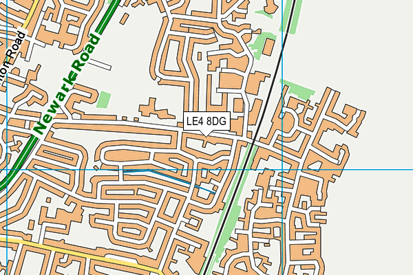 LE4 8DG map - OS VectorMap District (Ordnance Survey)