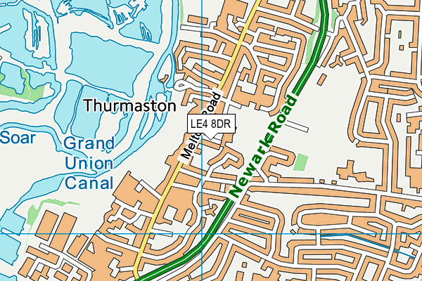 LE4 8DR map - OS VectorMap District (Ordnance Survey)